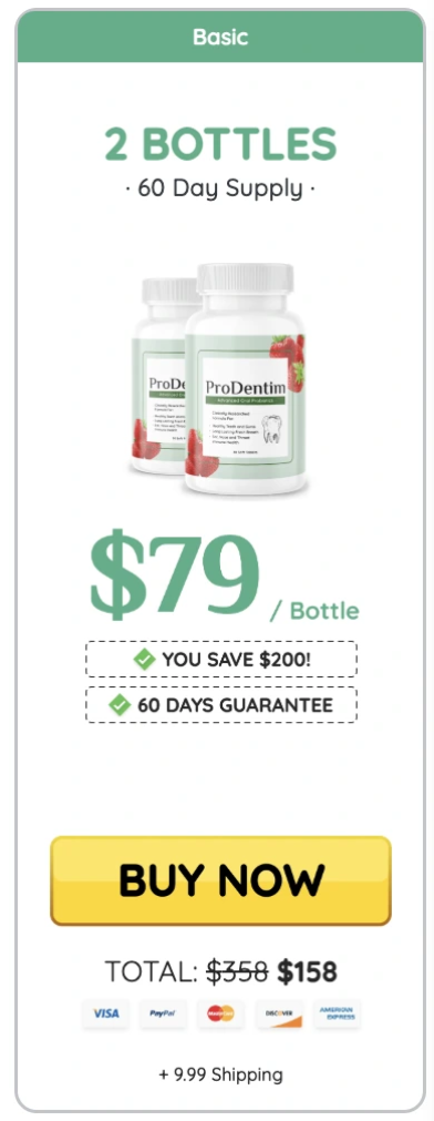 Two bottle ProDentim package designed as a starter option for short term oral care support